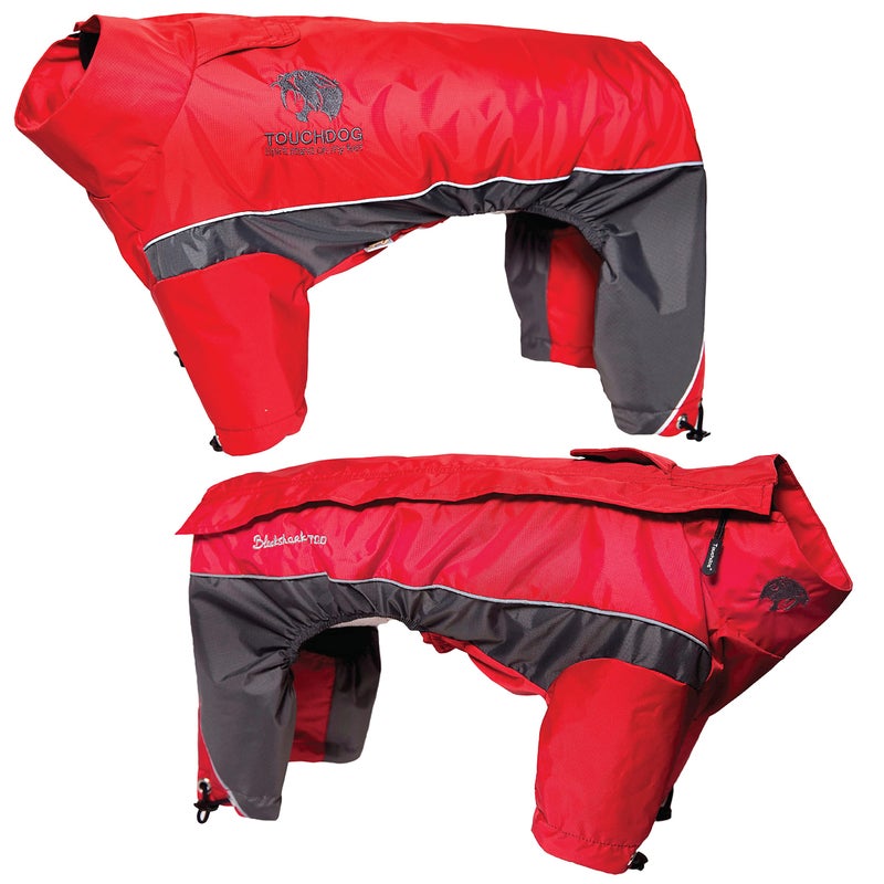 PuTwo TOUCHDOG 'Quantum-Ice' Full Body Bodied Adjustable and 3M Reflective Pet Dog Coat Jacket w/ Blackshark Technology, Large, Red, Charcoal Grey - Image 5